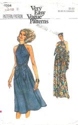 7054 VOG WRAP TIE SLEEVELESS DRESS LENGTHS, SHAWL PATTERN 10
